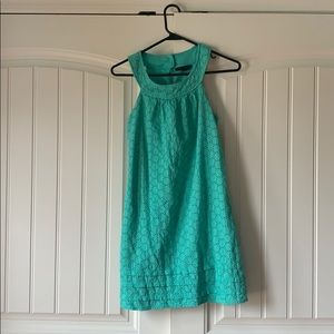 City studio green eyelet dress